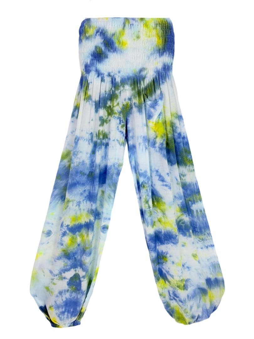 【一点もの】サルエルパンツ　ハンドメイド染め　曼荼羅　パープル