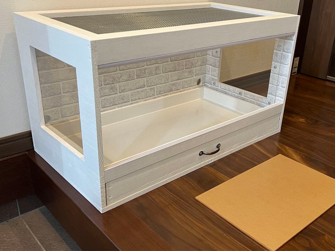 新品　送料込　木製ケージ　引出し付　ハリネズミ　ハムスター　小動物　カスタムに！