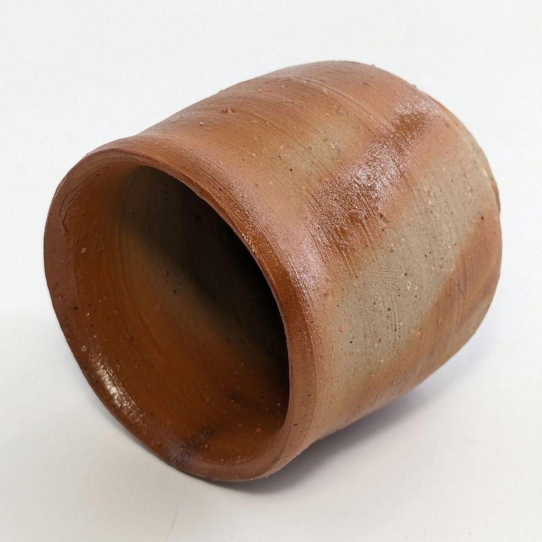 岡山県重要無形文化財 四代目 松田華山 備前焼 緋襷酒呑 共箱共布栞 酒器 酒杯