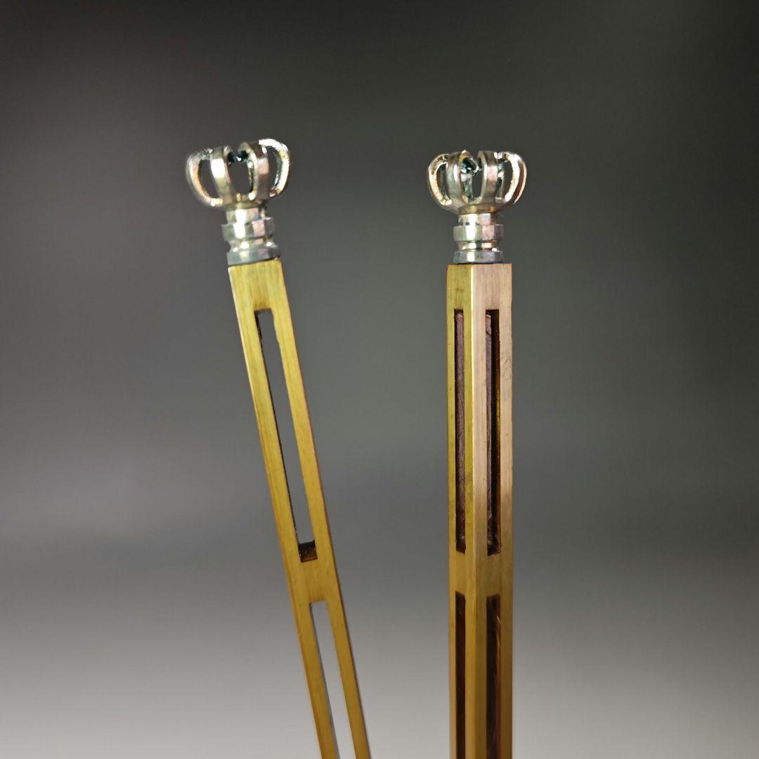 イ578 火箸『金工師　木村清五郎』『菊頭四方すかし飾火箸　共箱』茶道具