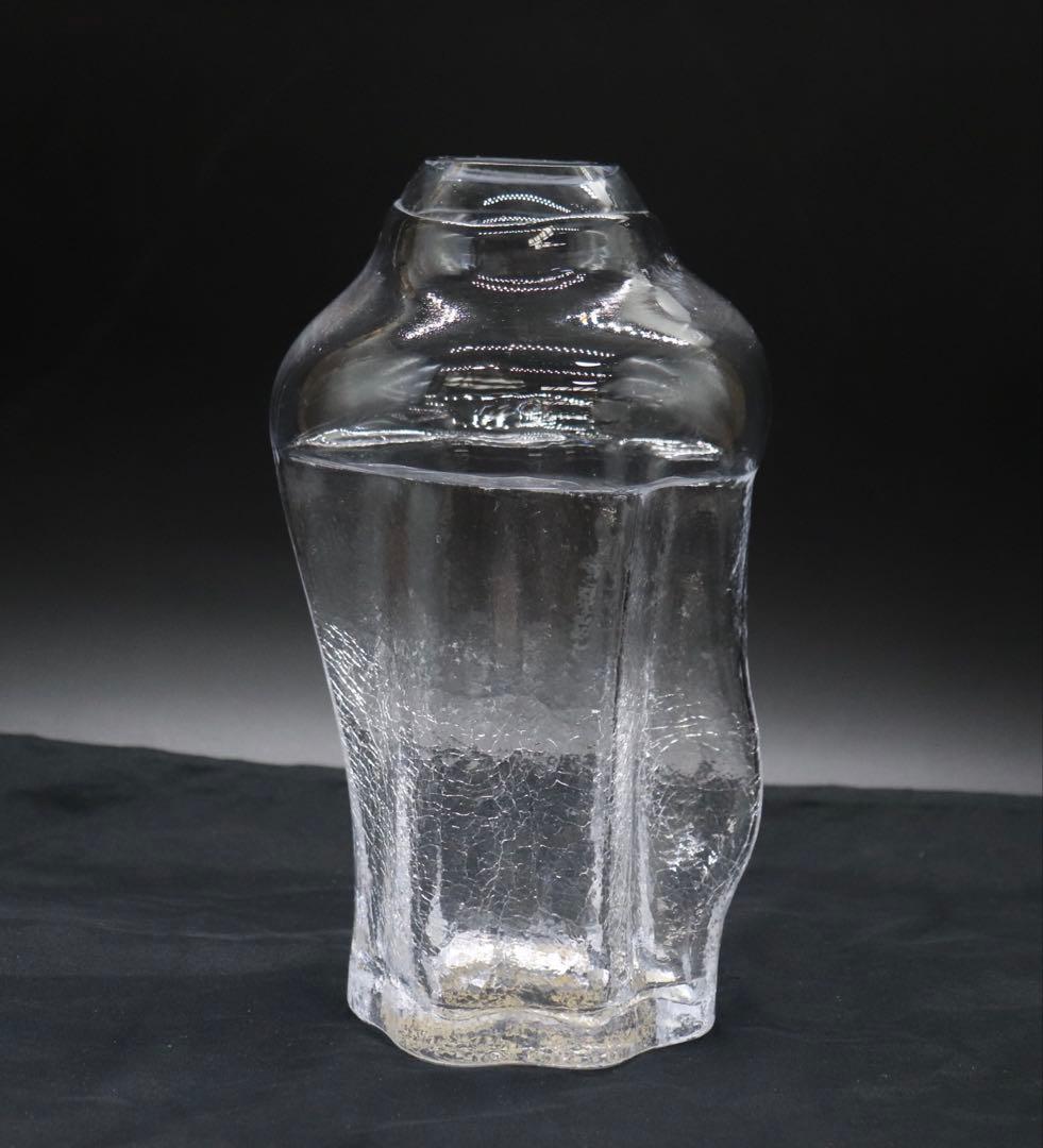 坂田甚内作　氷割花瓶　花器　送料込み250807