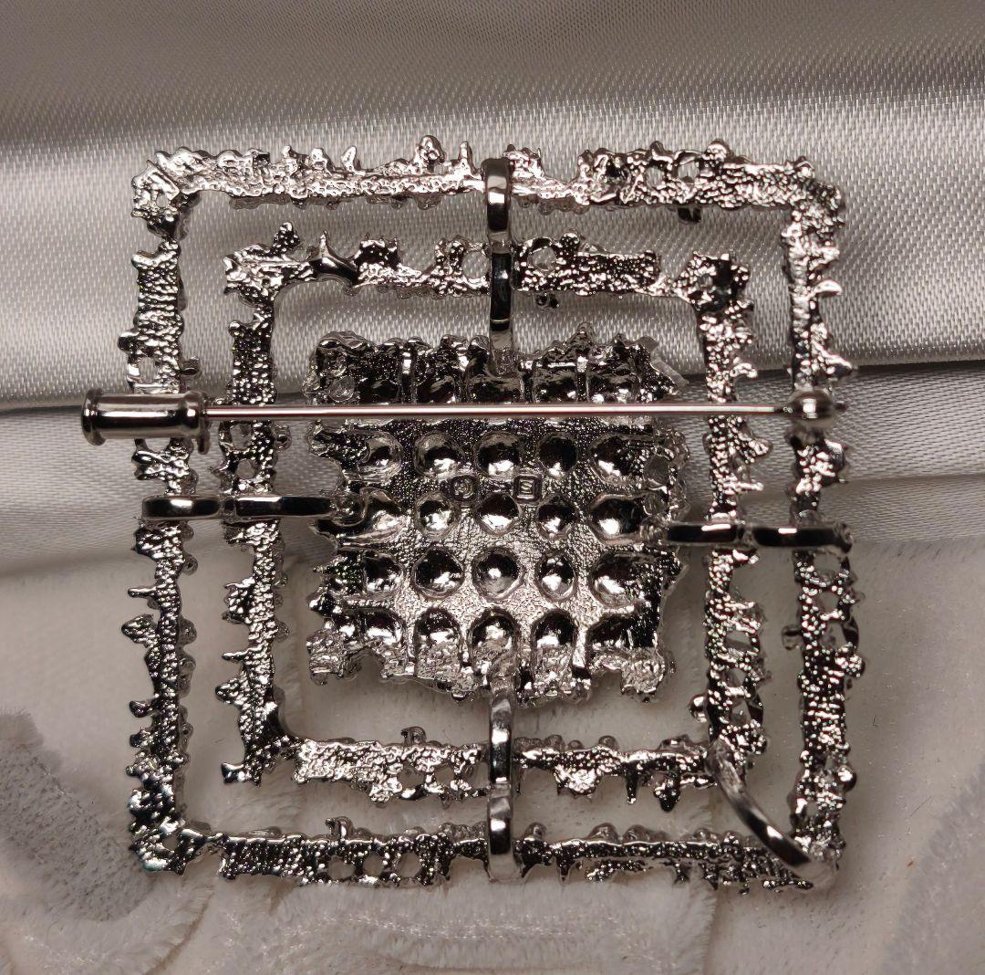 【美品 高品質◎】タサキ ブローチ パール スクエア フォーマル 16珠