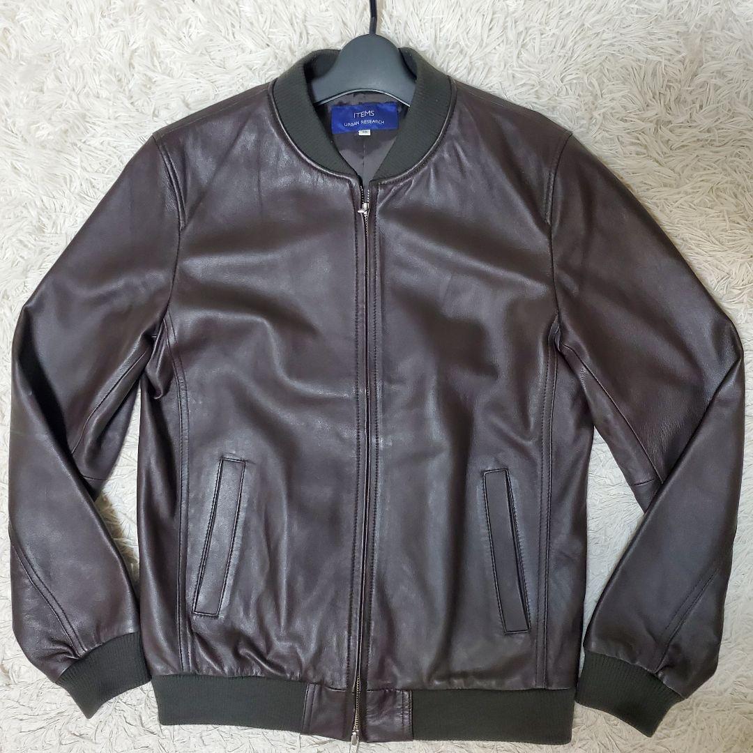 極美品 アーバンリサーチ シングルライダース MA-1 ダークブラウン 38