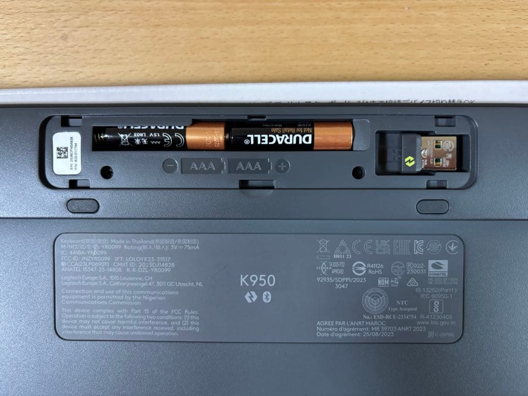 【ほぼ未使用】logi cool ワイヤレスキーボード K950