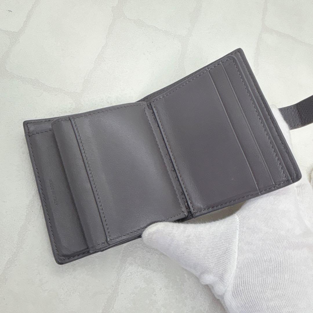 美品✨CELINE セリーヌ 折財布 スモールストラップウォレット グレー 箱付