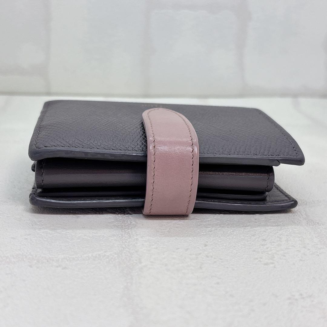 美品✨CELINE セリーヌ 折財布 スモールストラップウォレット グレー 箱付