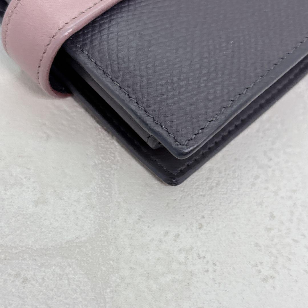 美品✨CELINE セリーヌ 折財布 スモールストラップウォレット グレー 箱付