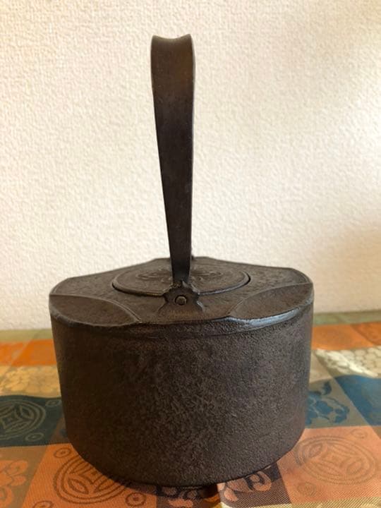 浄義　七宝　銚子　鉄瓶　共箱　 陶器蓋付き