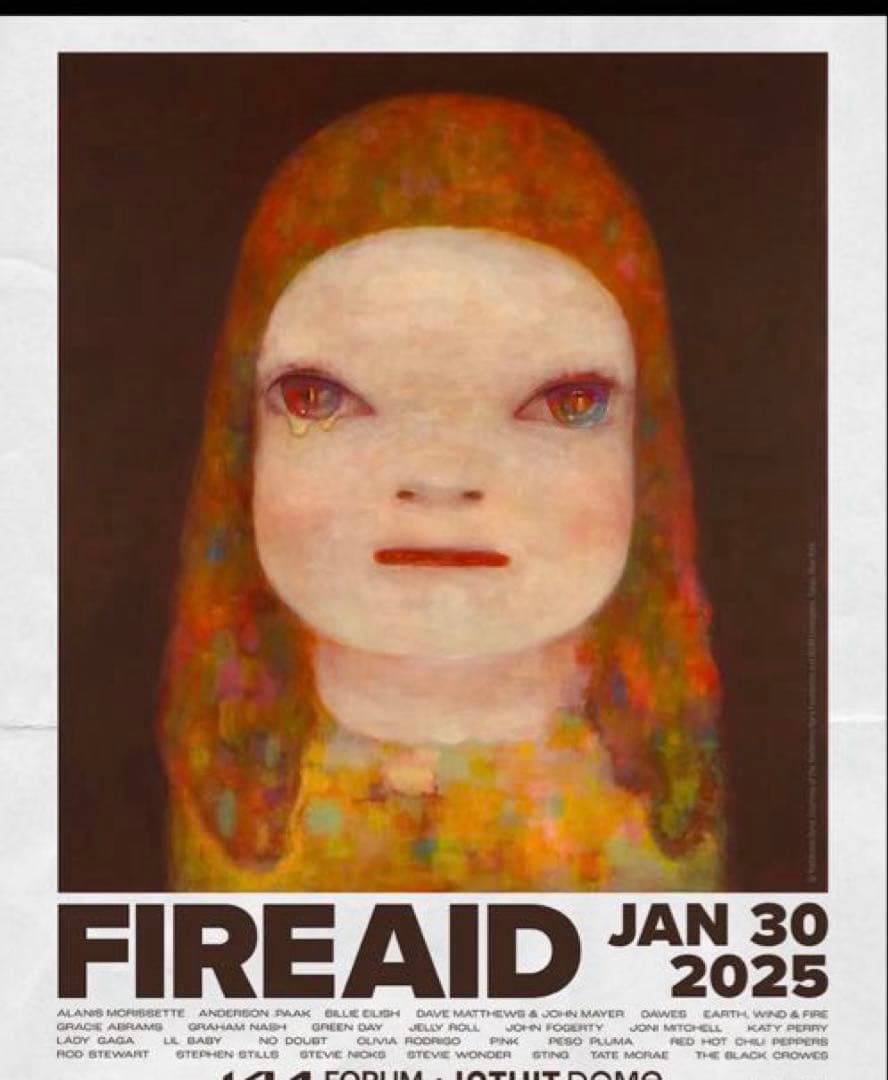 【新品】激レア　奈良美智　FireAid ポスター①