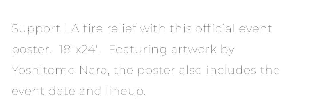 【新品】激レア　奈良美智　FireAid ポスター①