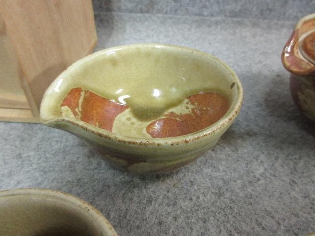 茶道具伊賀焼煎茶器セット箱入り [B25443]