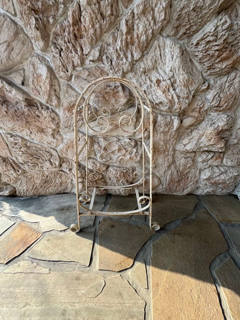 ☆値下げ☆フランスアンティーク　アイアン製ホワイトペイントの傘立て