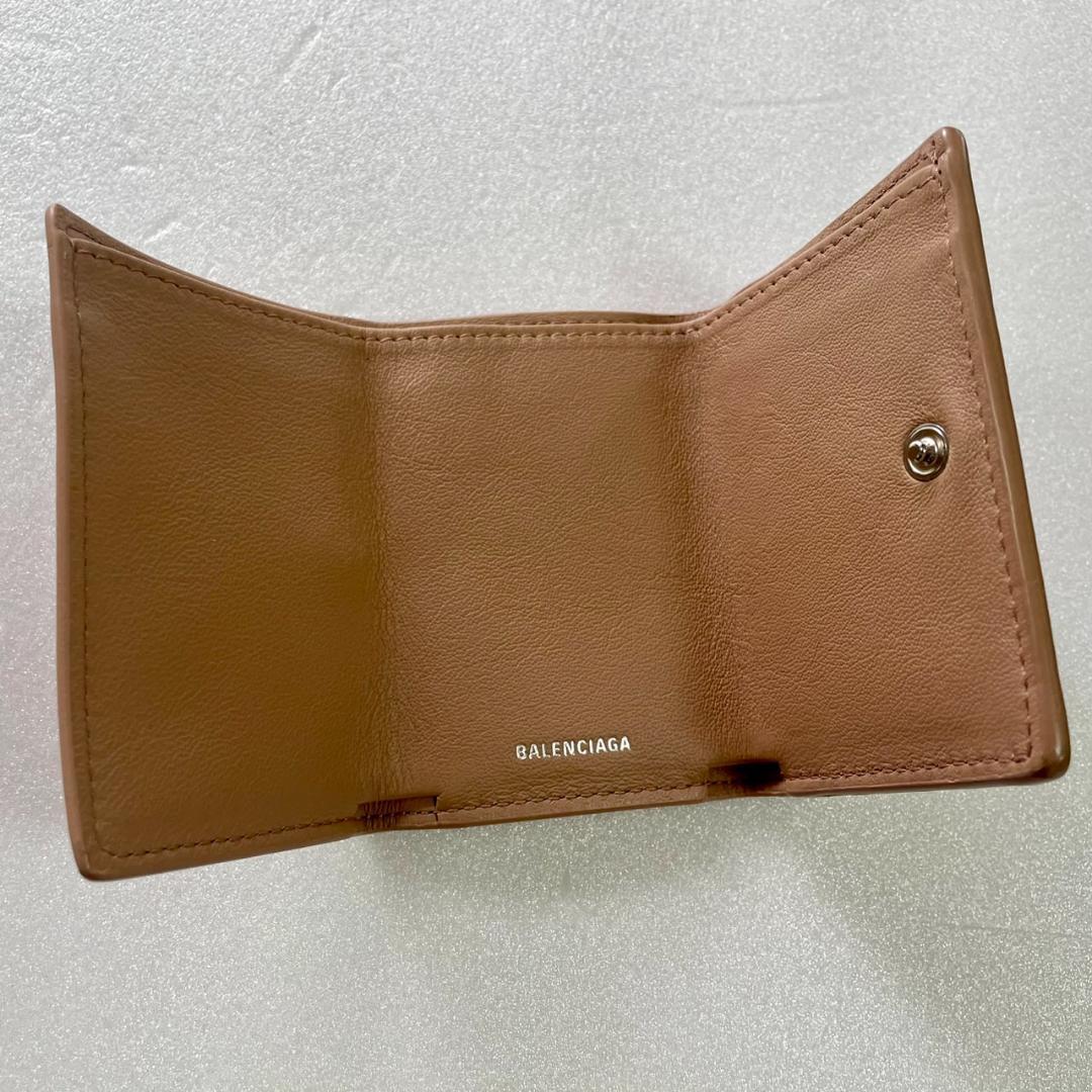 BALENCIAGA バレンシアガ　 三つ折り財布　ペーパーウォレット　ブラウン