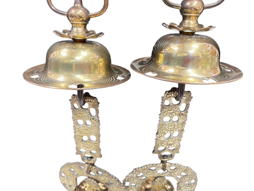 最高級本金メッキの菊リン灯　アンティーク