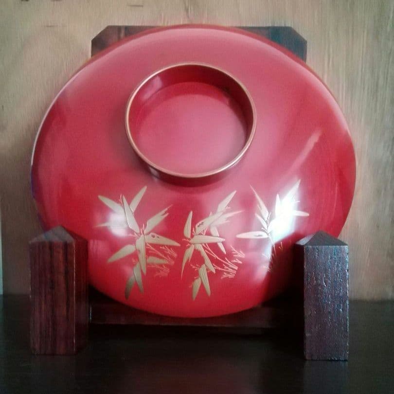 漆工芸　朱漆　金蒔絵　木盃⑥　江戸から明治時代　七組盃のひとつ