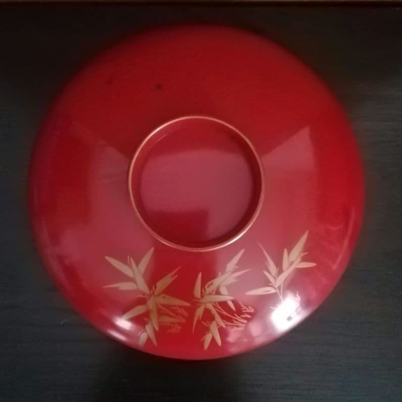 漆工芸　朱漆　金蒔絵　木盃⑥　江戸から明治時代　七組盃のひとつ