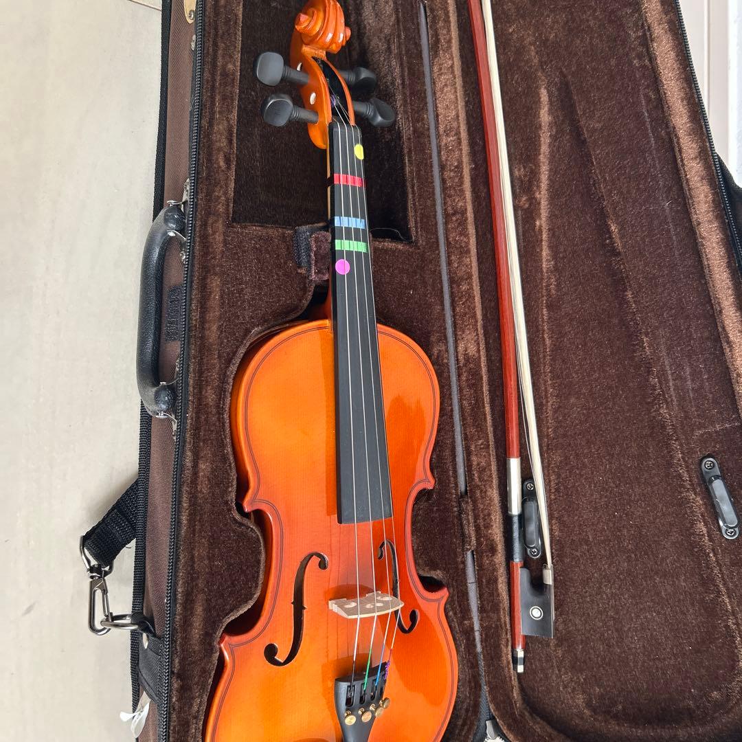 【美品】1/4バイオリン本体、ケース、肩当て、松脂付き