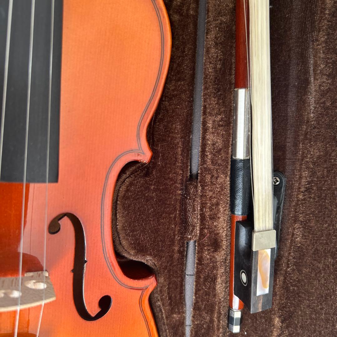 【美品】1/4バイオリン本体、ケース、肩当て、松脂付き
