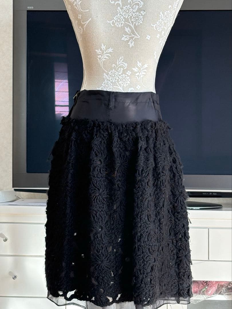 【希少美品】コムデギャルソン ウール仕立てスカートS(日本M)ネイビー(濃紺)