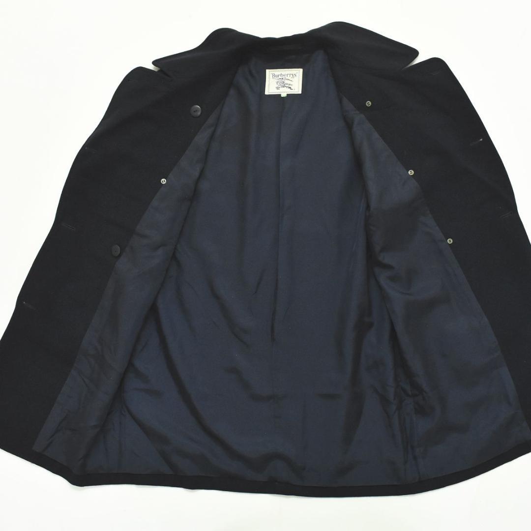 【エンブレム 金ボタン 】 90s バーバリー ウール チェスターコート 紺♪