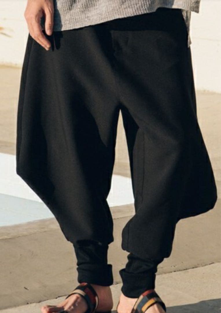 A17243 美品 グラム 変形サルエルパンツ ボンタン型 ブラック 3