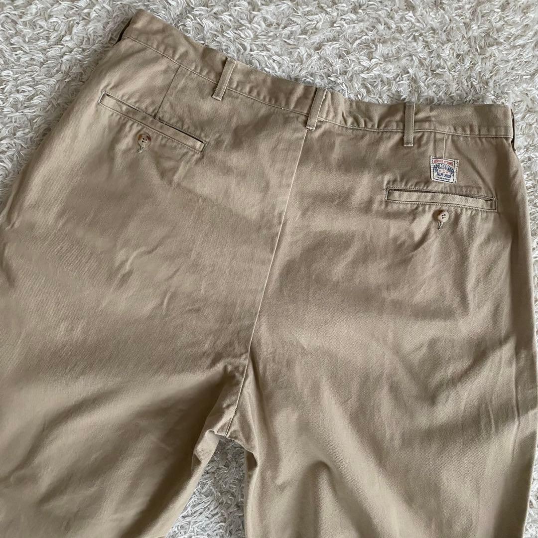 80s/美品/W40 ポロラルフローレン USA製 初期タグ チノパン 2タック