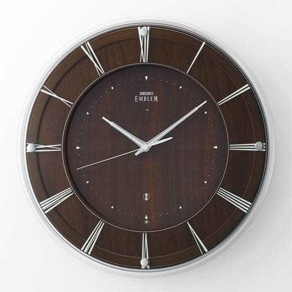 58) 訳あり品 セイコー　エンブレム　電波掛け時計