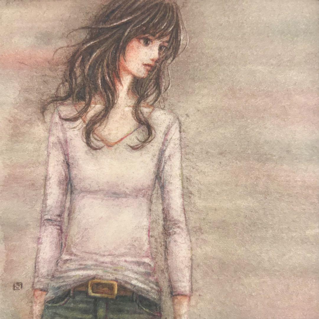 『決断』（手描きイラスト・オリジナル・絵画・水彩画・人物画・原画）