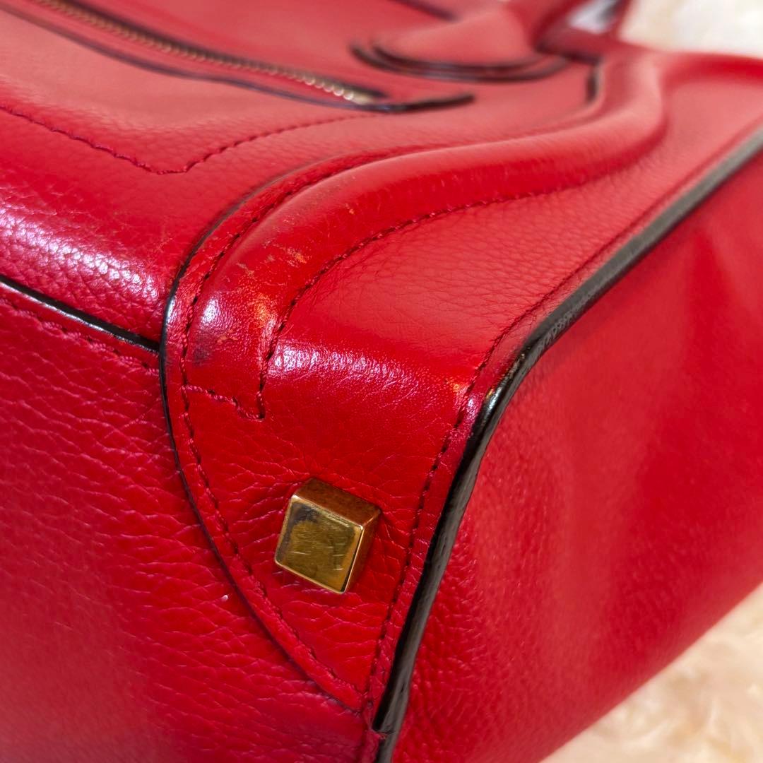極美品✨セリーヌ　ラゲージ　ハンドバッグ　マイクロショッパー　レッド