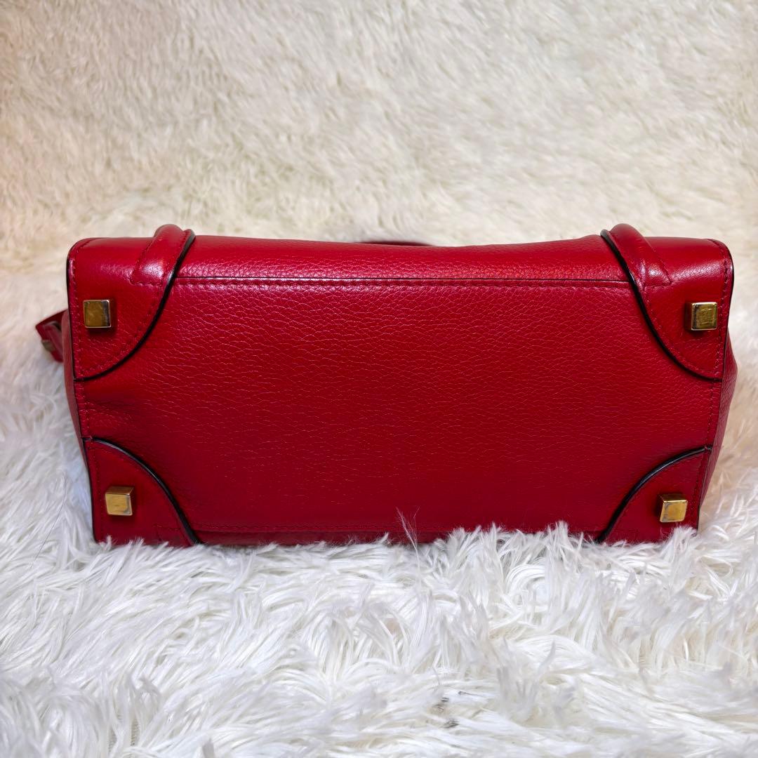 極美品✨セリーヌ　ラゲージ　ハンドバッグ　マイクロショッパー　レッド