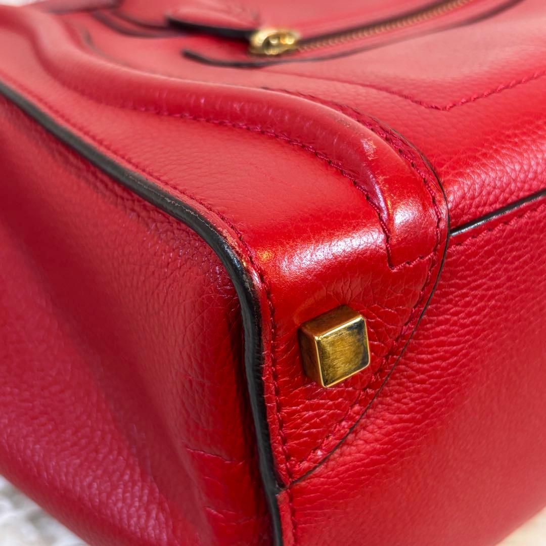 極美品✨セリーヌ　ラゲージ　ハンドバッグ　マイクロショッパー　レッド