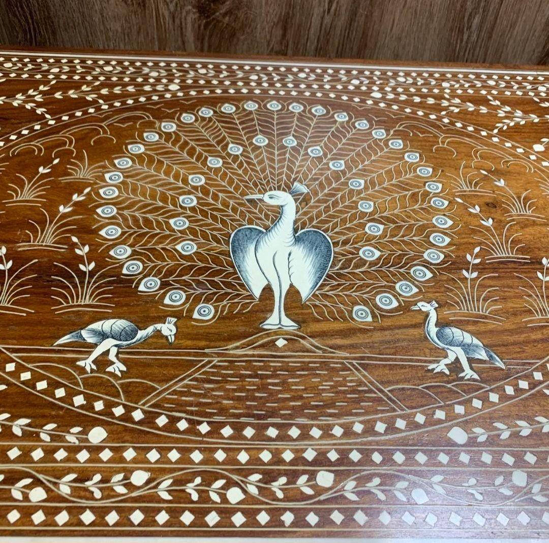 H907R\" アジアン アンティーク センターテーブル 孔雀