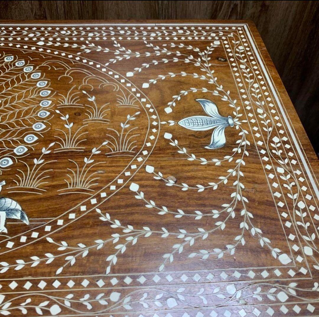 H907R\" アジアン アンティーク センターテーブル 孔雀