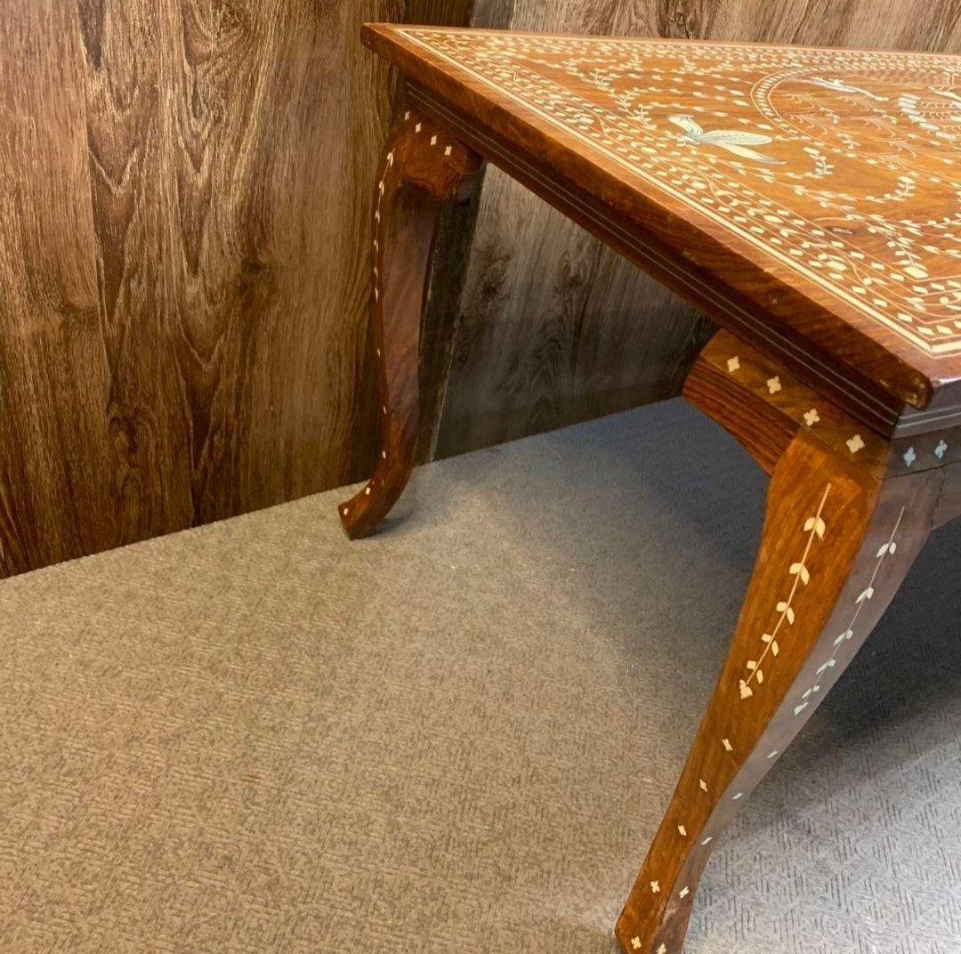 H907R\" アジアン アンティーク センターテーブル 孔雀