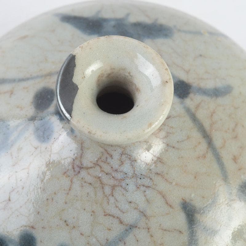 伊万里焼　古伊万里　染付　花文　油壷　小壷　V　9708