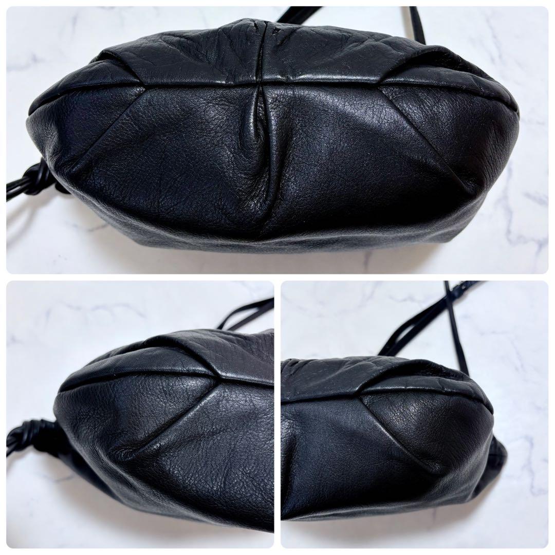 美品 russet ラシット 4WAY 巾着ショルダーバッグ 日本製 レザー 黒