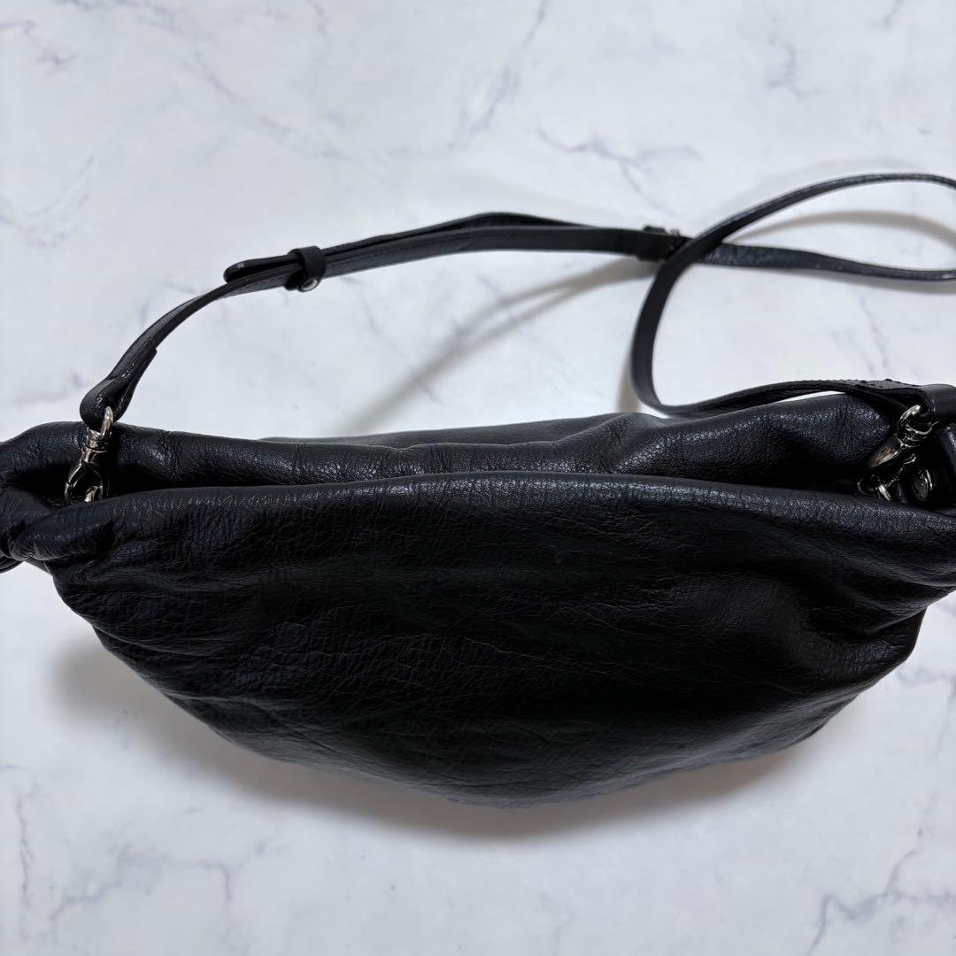 美品 russet ラシット 4WAY 巾着ショルダーバッグ 日本製 レザー 黒