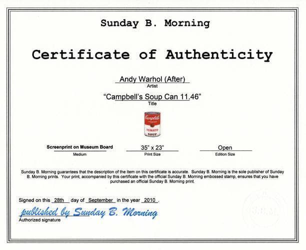 Sunday B Morning版キャンベルスープ缶 Tomato /ウォーホル