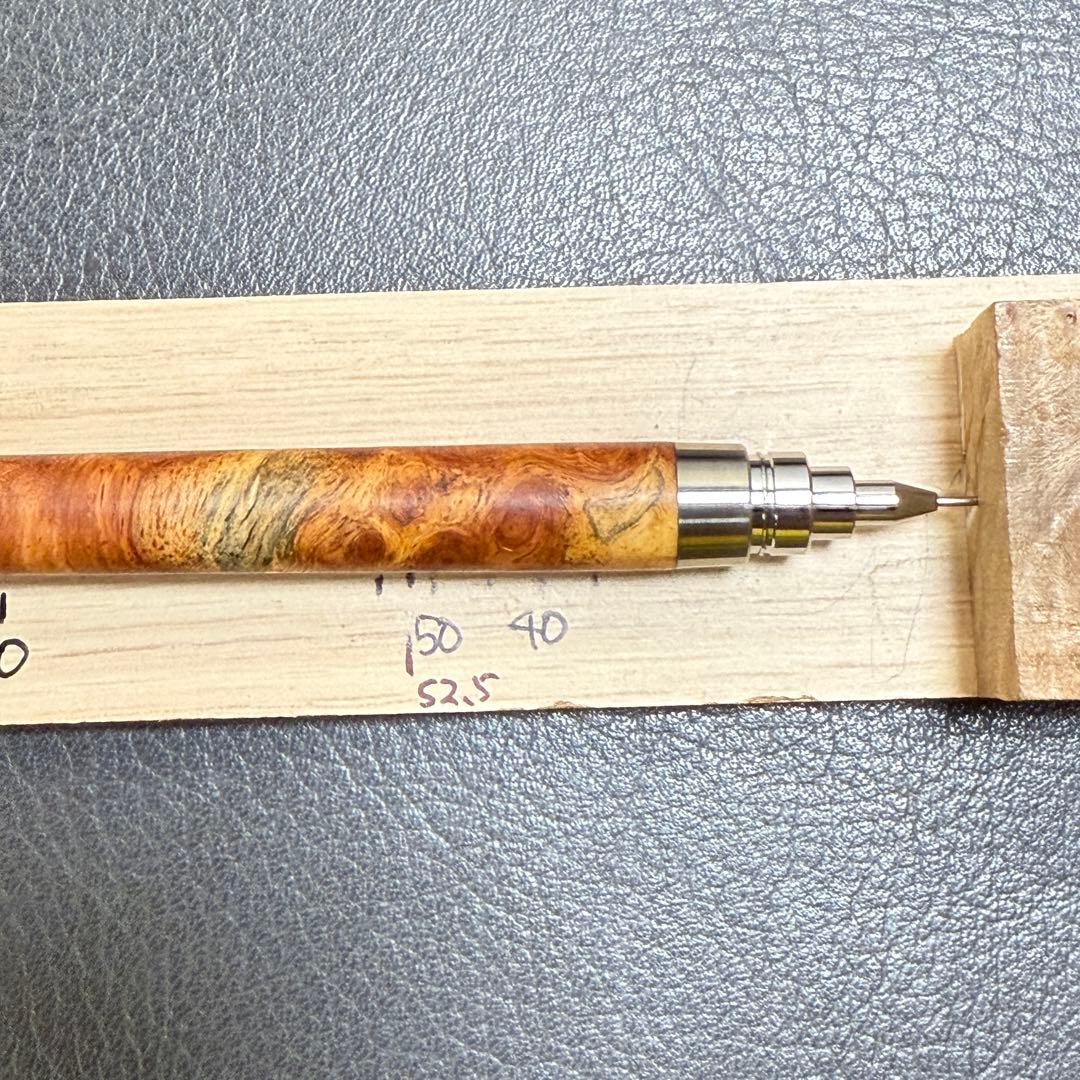 158花梨瘤　木製シャーペン　最強低重心　ステンレス