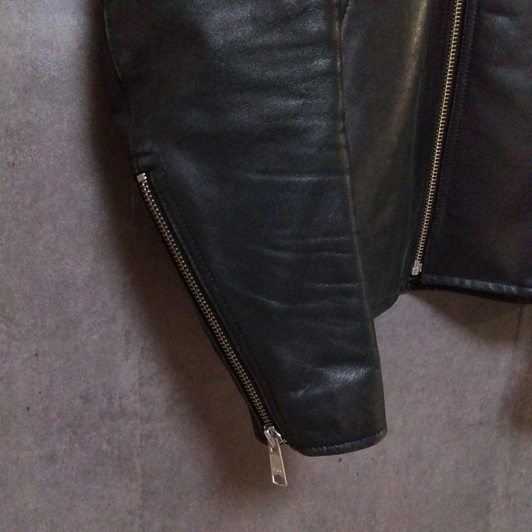 エディフィス 革ジャン 牛革 カウレザー シングルライダース 黒 ブラック