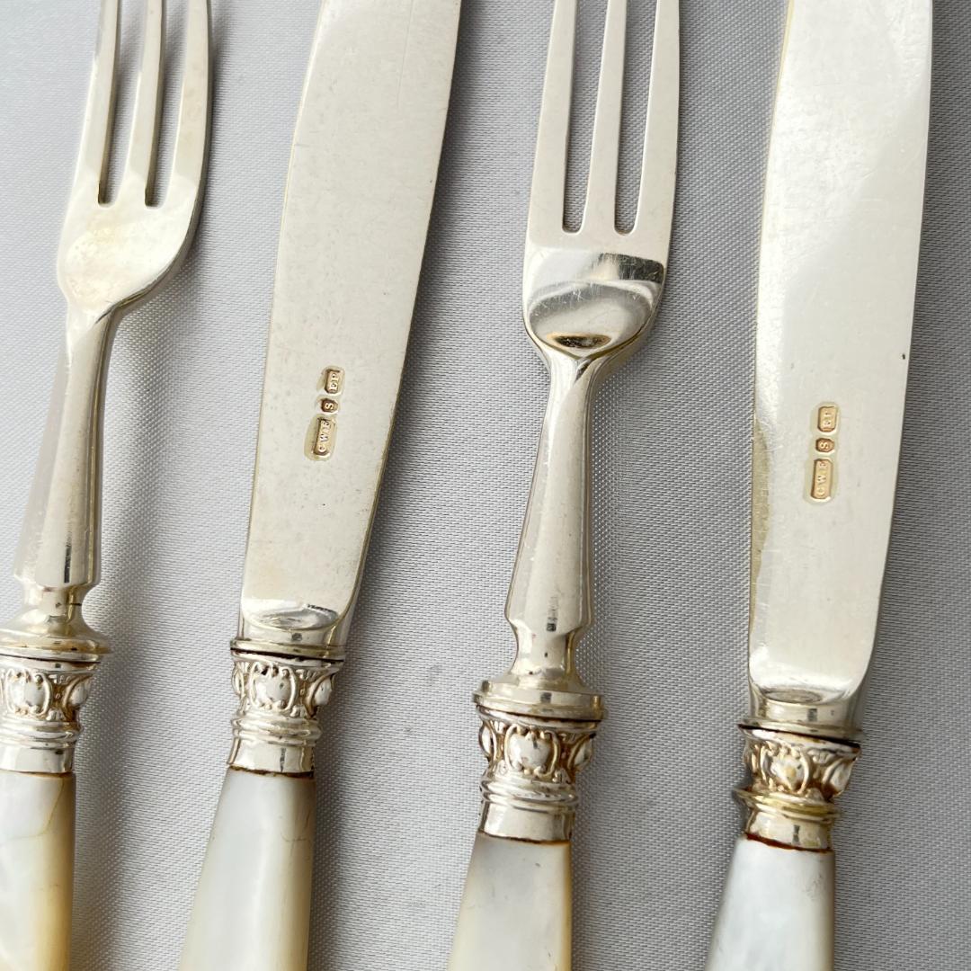 【C W Fletcher & Son 】【白蝶貝】パストリーセット 4本