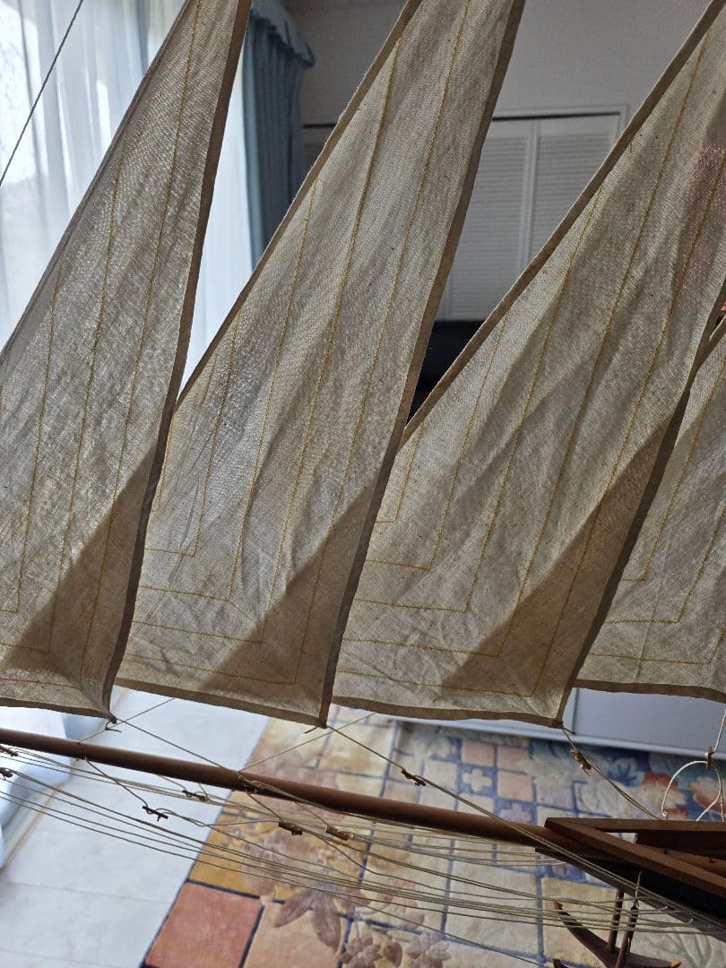 希少品 骨董品 アンティーク 木製ヨット 80年前