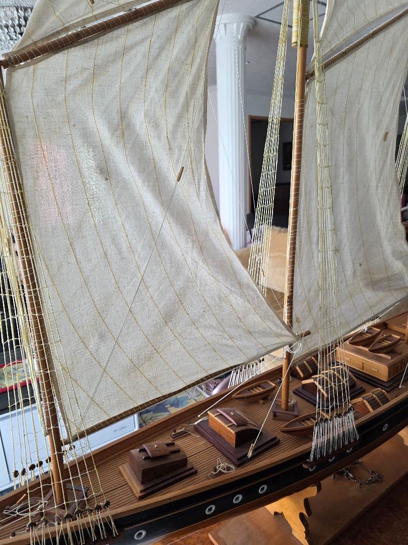 希少品 骨董品 アンティーク 木製ヨット 80年前