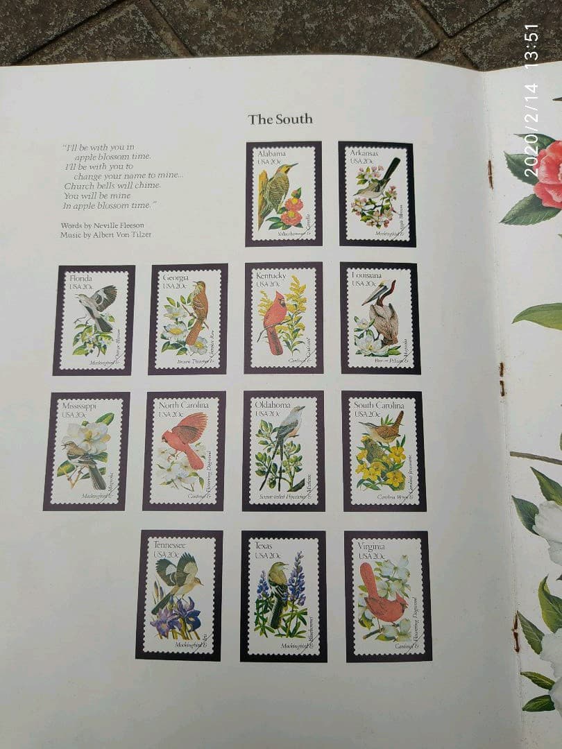 アメリカ合衆国の切手　state birds and flower