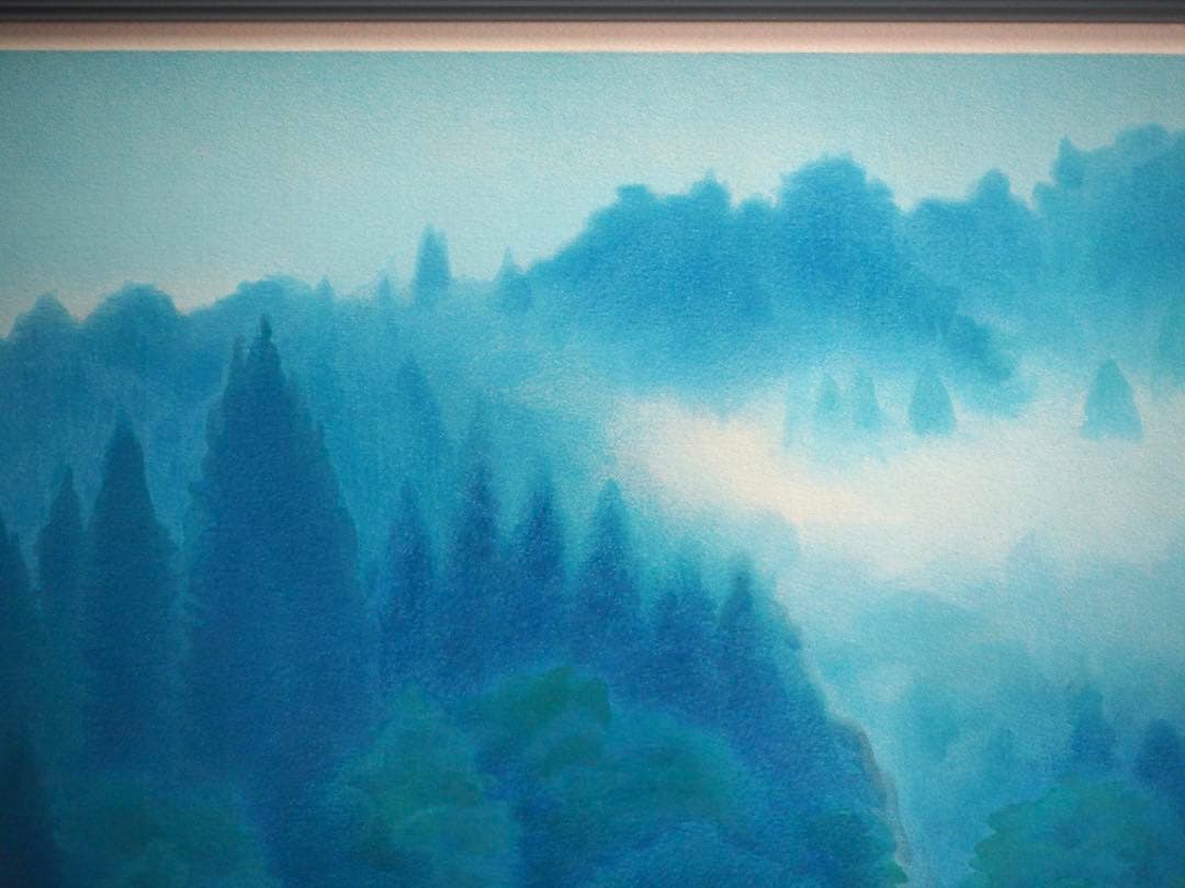 真作■東山魁夷 オリジナルリトグラフ 青渓 1995年 生前作■版画 絵画