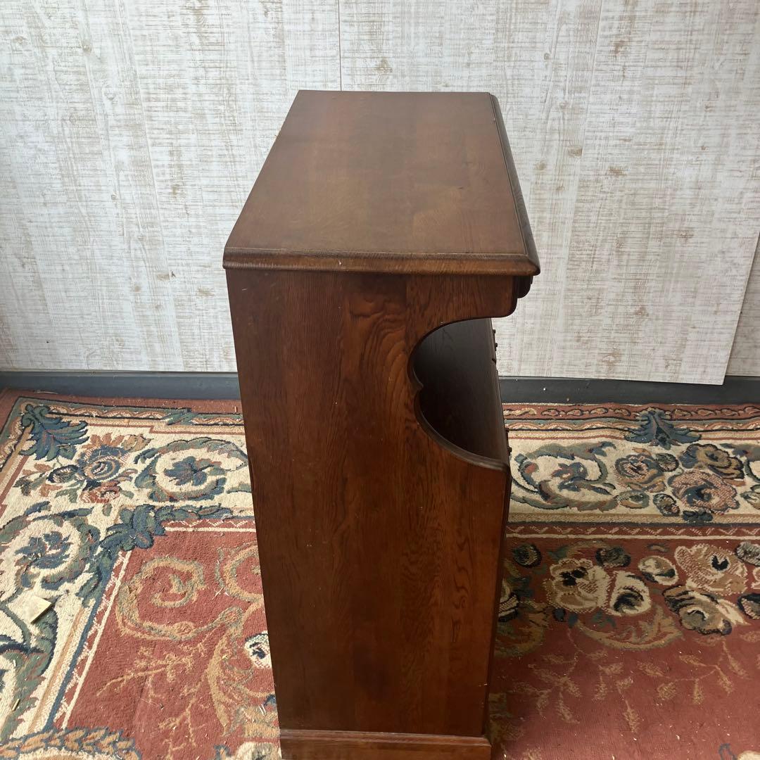 昭和レトロ 木製コンソールテーブル コールキャビネット 電話台 花台チェスト