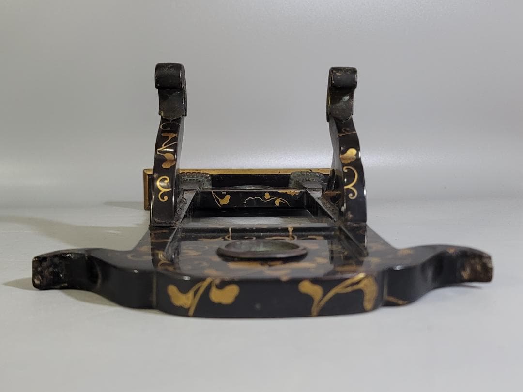 古美術 纏枝蓮花紋 蒔絵 鏡台 化粧箱付 時代物 DT426