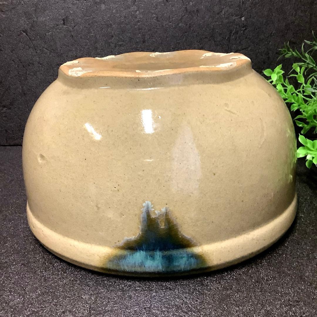 黄瀬戸　こね鉢・水鉢・花鉢・めだか鉢**昭和レトロ**