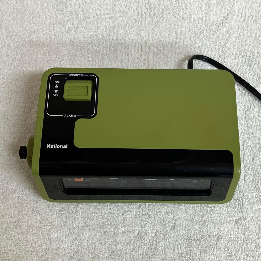 ナショナル交流目覚時計ヤングスヤスヤ　パタパタ時計　TG02 緑　グリーン