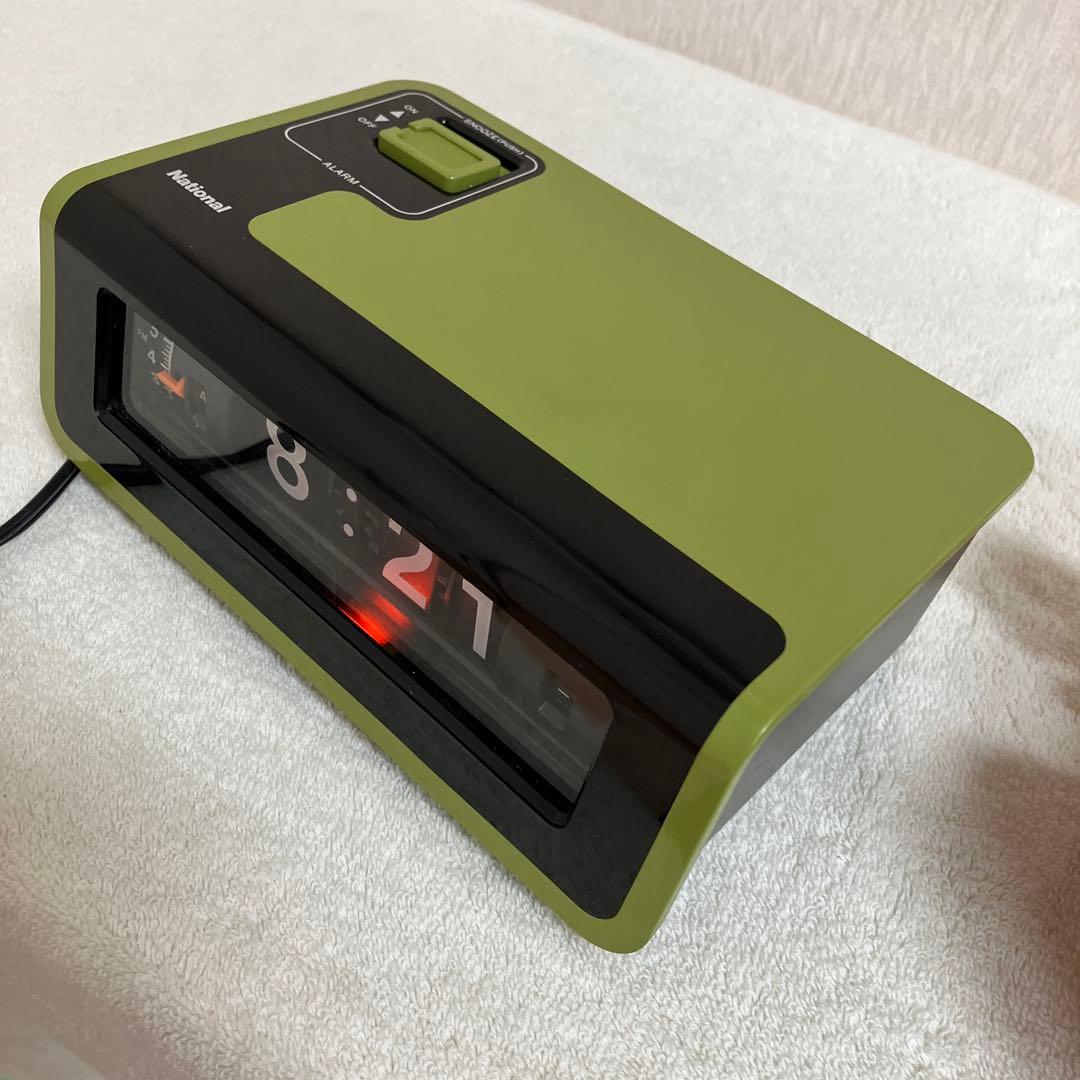 ナショナル交流目覚時計ヤングスヤスヤ　パタパタ時計　TG02 緑　グリーン